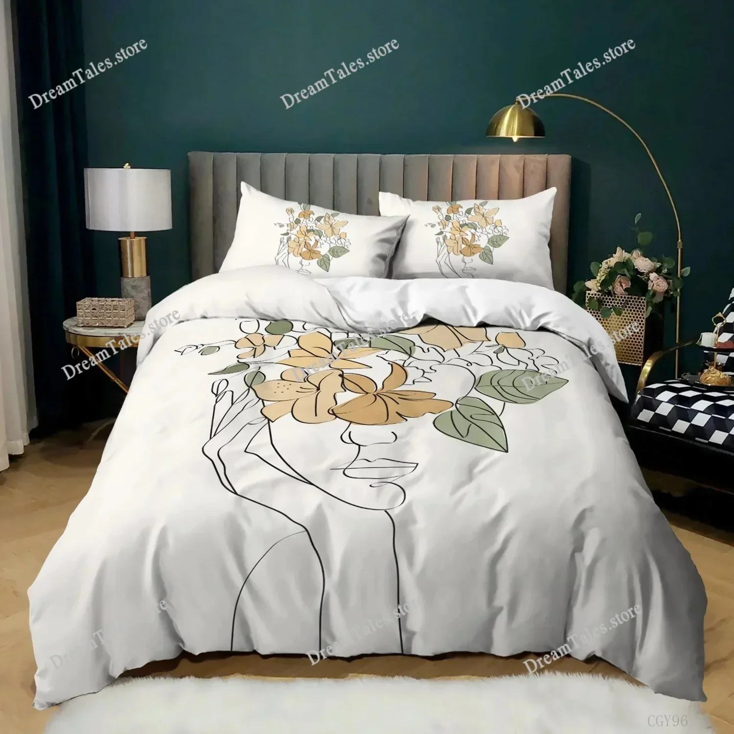 Simple Strokes Duvet Cover Set Queen Size Portrait Pattern Woman with Roses Bedding Set Polyester Abstract Style Comforter Cover
Simple Strokes Duvet Cover Set Queen Size Portrait Pattern Woman with Roses Bedding Set Polyester Abstract Style Comforter Cover