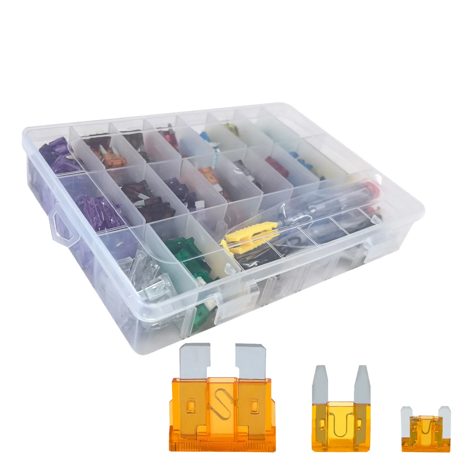300pcs Car Fuses Assortment Kit Standard / Mini / Micro Low Profile Auto Blade Fuse 2A-40A With 6V-24V Electrical Test Pen Tool
300pcs Car Fuses Assortment Kit Standard / Mini / Micro Low Profile Auto Blade Fuse 2A-40A With 6V-24V Electrical Test Pen Tool
