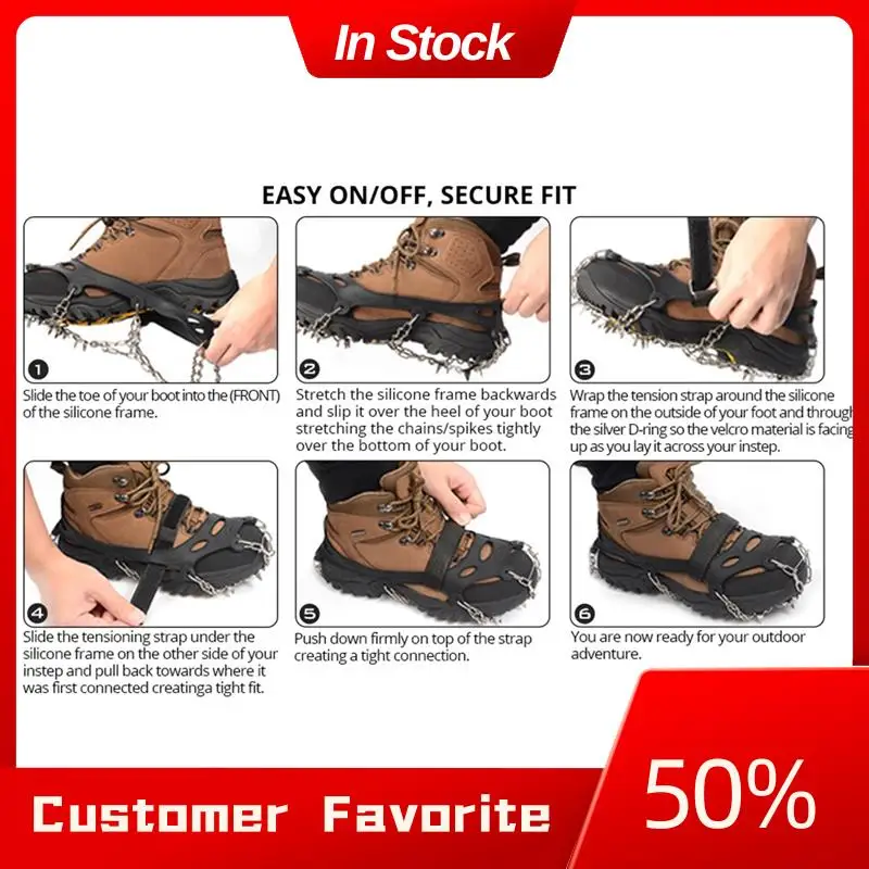 AT03 Top 28-Tooth 201 Stainless Steel Outdoor Ice And Snow Anti-Skid Claws Welded Anti-Skid Shoe Covers With Ice Grippers
AT03 Top 28-Tooth 201 Stainless Steel Outdoor Ice And Snow Anti-Skid Claws Welded Anti-Skid Shoe Covers With Ice Grippers