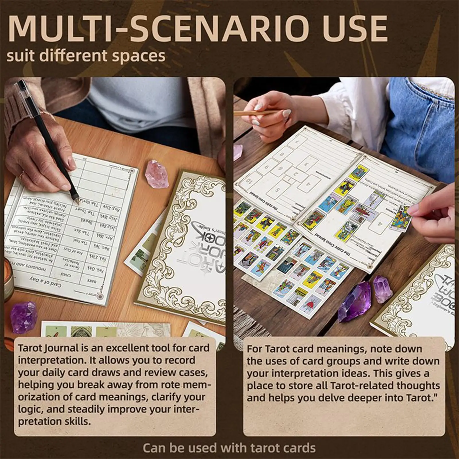 Журнал Таро для читателей Таро — блокнот для чтения карт Таро и отслеживания энергии для гадания, астрологии, медитации 
Журнал Таро для читателей Таро — блокнот для чтения карт Таро и отслеживания энергии для гадания, астрологии, медитации