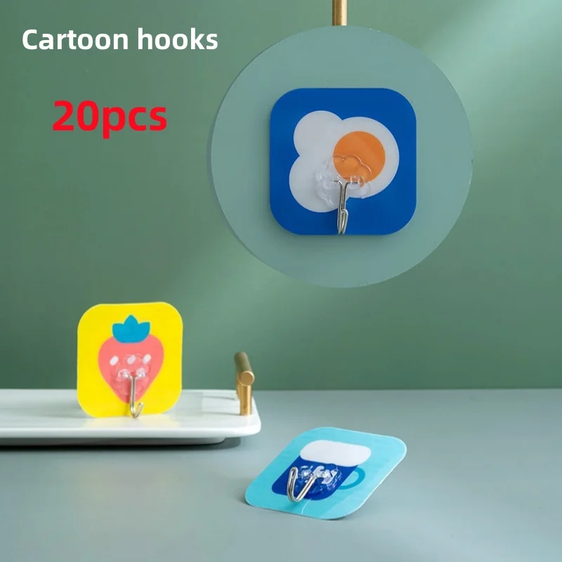 20PCS Cute Cartoon Hook Strong Self Adhesive Hooks Key Storage Hanger for Kitchen Bathroom Door Wall Multi-Function Holder
20PCS Cute Cartoon Hook Strong Self Adhesive Hooks Key Storage Hanger for Kitchen Bathroom Door Wall Multi-Function Holder