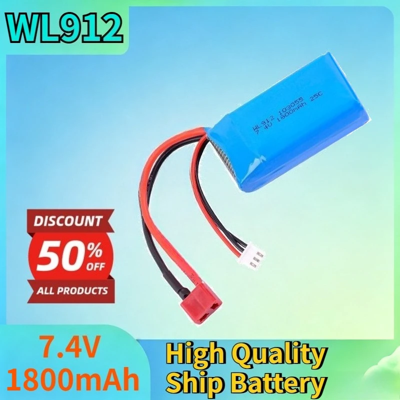 Newest WL912 7.4V 1800mAh Lithium Battery 25C 2S Model Ship Battery for Remote Control Ship High Quality Large Capacity Battery
Newest WL912 7.4V 1800mAh Lithium Battery 25C 2S Model Ship Battery for Remote Control Ship High Quality Large Capacity Battery