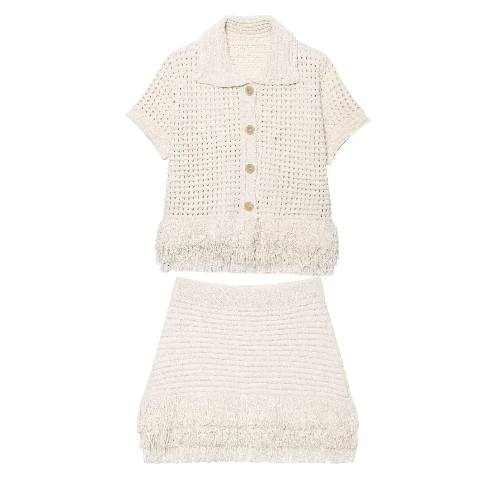 Pop UNIZERA Women's Tassel Embellished Plaid Knitted Jacket Solid Color High Waisted Skirt Temperament Summer New Half Skirt
Pop UNIZERA Women's Tassel Embellished Plaid Knitted Jacket Solid Color High Waisted Skirt Temperament Summer New Half Skirt