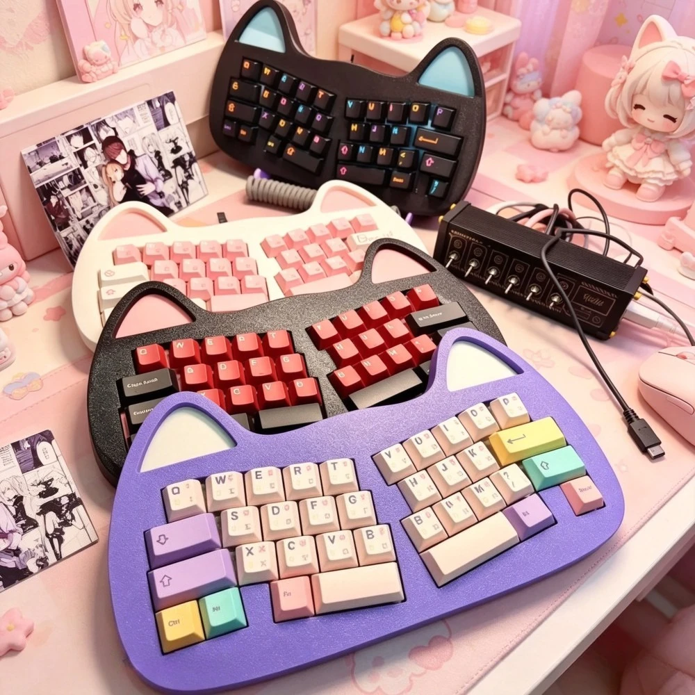 Cat Qaz Alice Keyboard Kit RGB with Solenoid Valve Buzzer Custom Cat Ear Hotswap Mechanical Keyboard Girl Gaming Accessories DIY
Cat Qaz Alice Keyboard Kit RGB with Solenoid Valve Buzzer Custom Cat Ear Hotswap Mechanical Keyboard Girl Gaming Accessories DIY