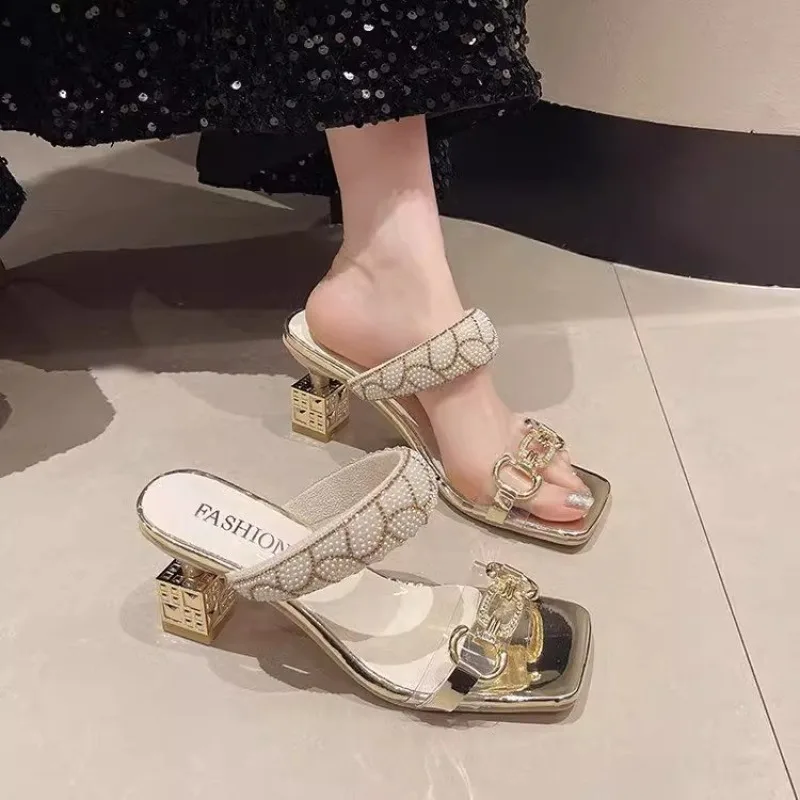 2025 summer new French rhinestone high-heeled slippers and sexy square-toed thick-heeled sandals women shoes pumps
2025 summer new French rhinestone high-heeled slippers and sexy square-toed thick-heeled sandals women shoes pumps