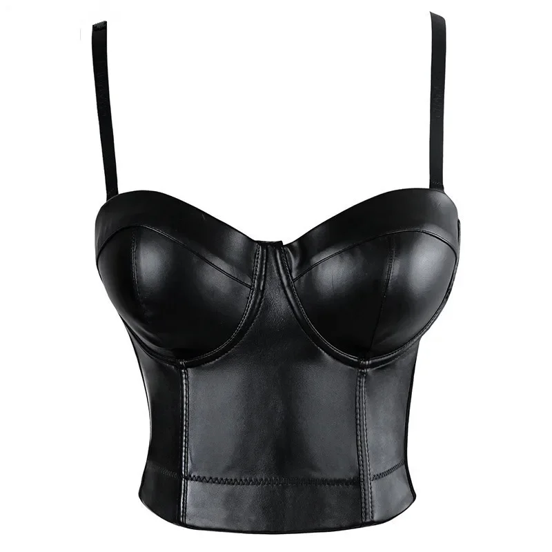 Sexy Leather Corset Bustier Top Women Sling With Chest Pad Crop Tops Adjustable Bra Female Corset Party Costumes Casual Clothes
Sexy Leather Corset Bustier Top Women Sling With Chest Pad Crop Tops Adjustable Bra Female Corset Party Costumes Casual Clothes