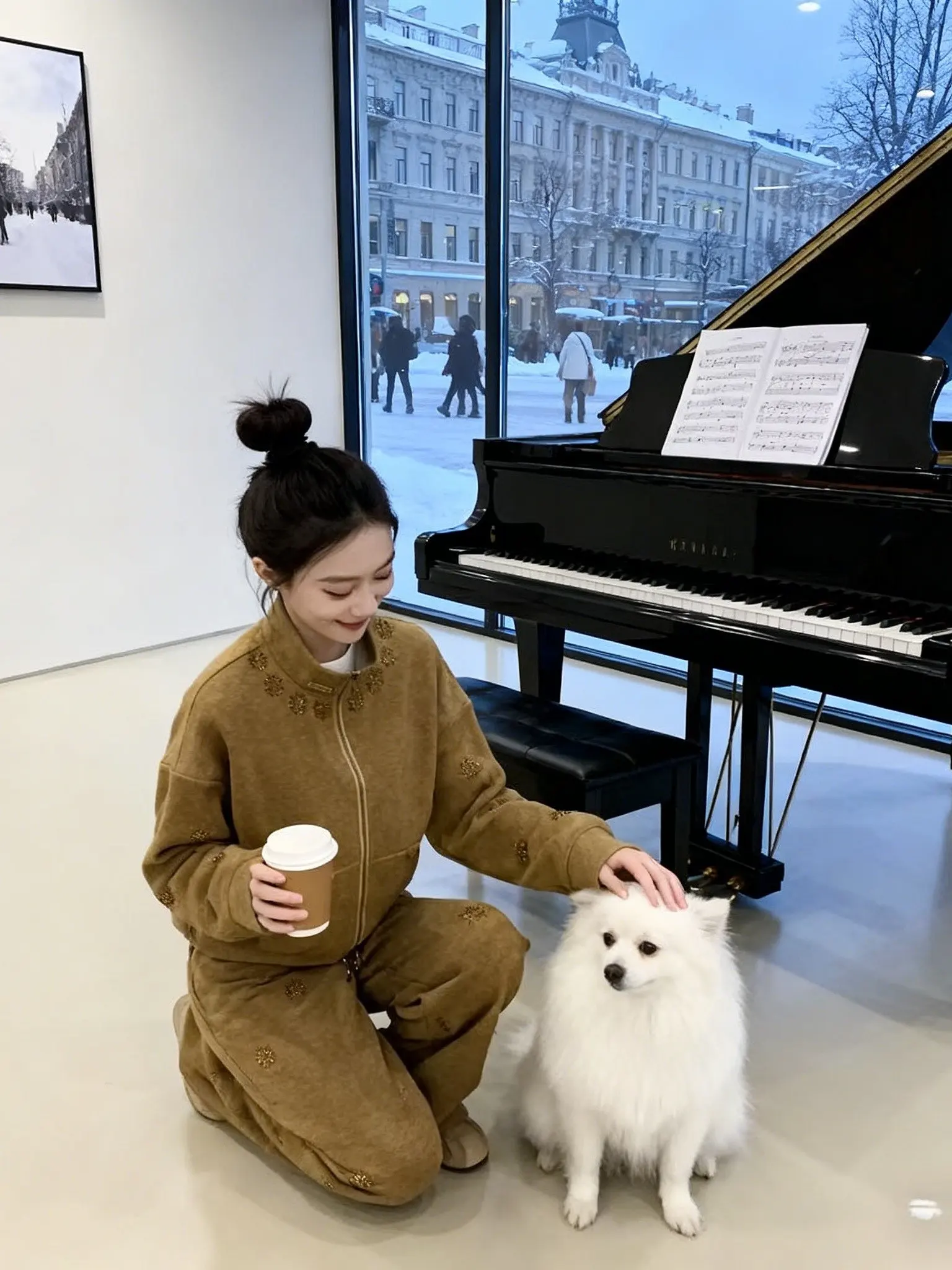 Зимний женский модный комплект: брюки-палаццо и свитшот с блестками, дизайн с высокой талией
Зимний женский модный комплект: брюки-палаццо и свитшот с блестками, дизайн с высокой талией