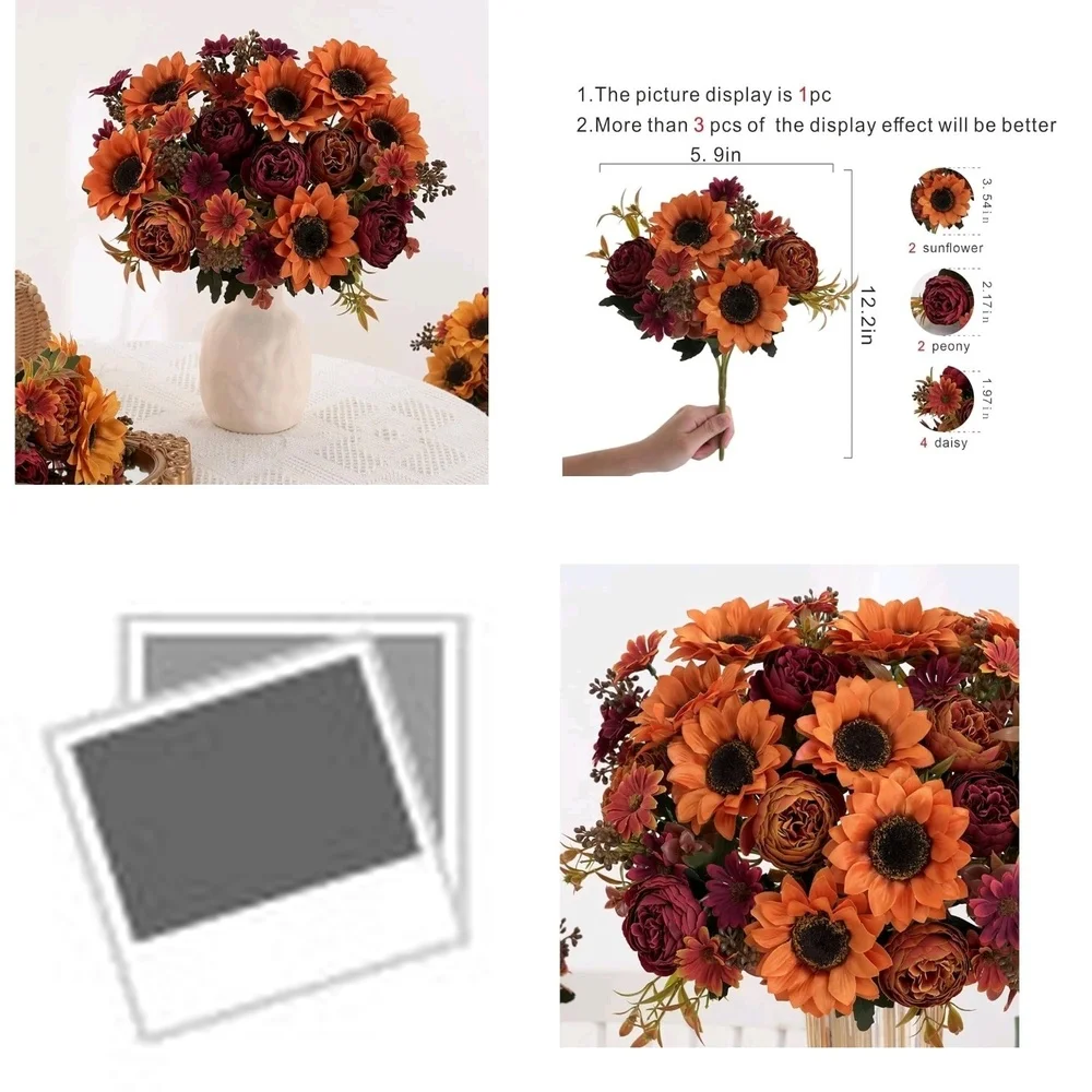 3 Pack Artificial Sunflowers Silk Sunflower Bouquet for Home Decor Fall Floral Arrangements Fake Flowers for Living Room Bedroom
3 Pack Artificial Sunflowers Silk Sunflower Bouquet for Home Decor Fall Floral Arrangements Fake Flowers for Living Room Bedroom