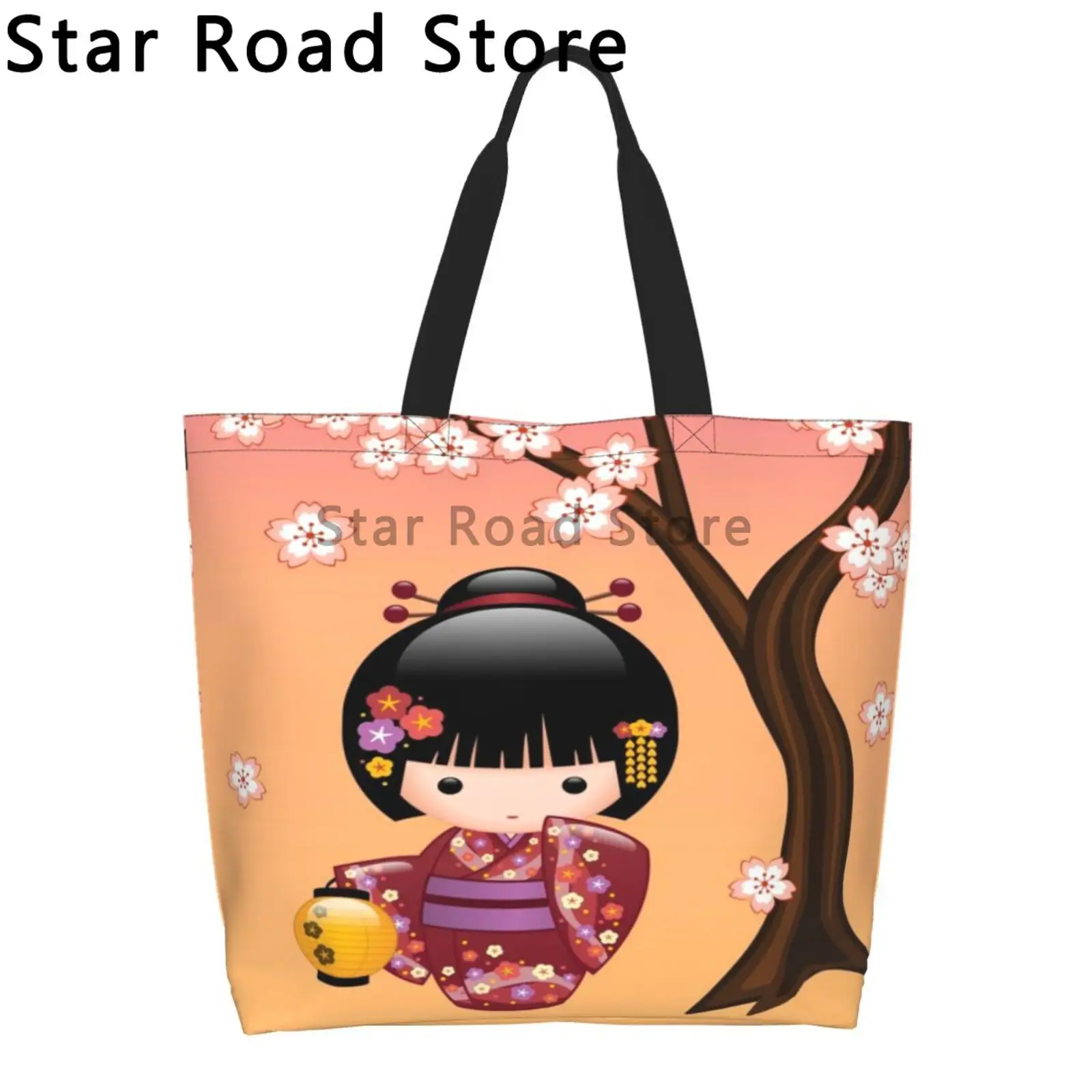 Custom Japanese Cute Red Sakura Kokeshi Doll Grocery Shopping Bags Canvas Shopper Tote Shoulder Bag Girly Cherry Blossom Handbag
Custom Japanese Cute Red Sakura Kokeshi Doll Grocery Shopping Bags Canvas Shopper Tote Shoulder Bag Girly Cherry Blossom Handbag