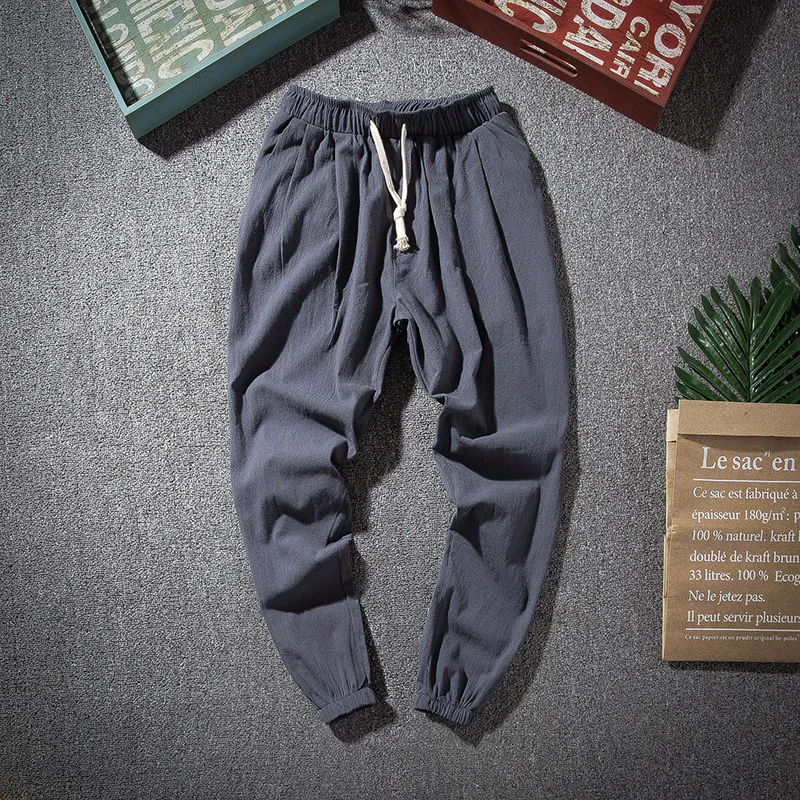 Men linen casual pants loose leg tied cotton linen pants solid color elastic breathable low crotch pants street harem pants
Men linen casual pants loose leg tied cotton linen pants solid color elastic breathable low crotch pants street harem pants