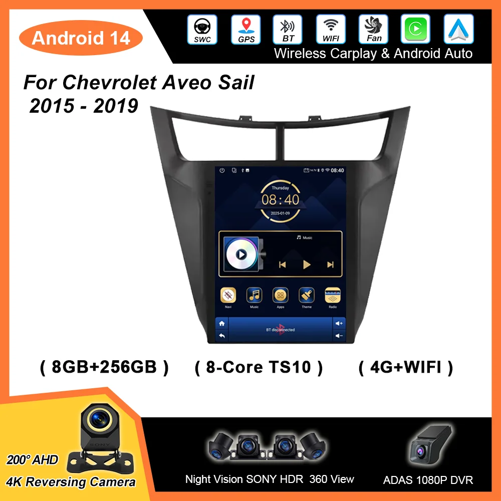 Android 14 Car Radio Stereo For Chevrolet Aveo Sail 2015 - 2019 Auto Multimedia Player GPS Navigation carplay Head Unit 2Din DVD
Android 14 Car Radio Stereo For Chevrolet Aveo Sail 2015 - 2019 Auto Multimedia Player GPS Navigation carplay Head Unit 2Din DVD