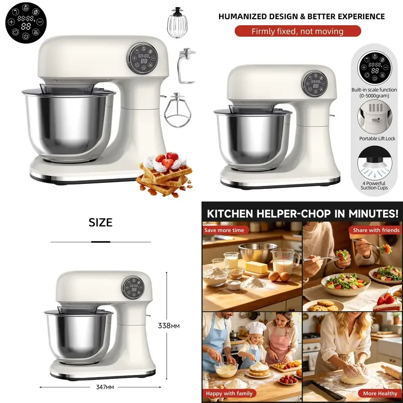 【CHIMU HOME】 Smart Stand Mixer for Cheftronic B03CSD 5L with Touchscreen Built-in Scale Auto Program 12 Speed Kitchen Mixer
【CHIMU HOME】 Smart Stand Mixer for Cheftronic B03CSD 5L with Touchscreen Built-in Scale Auto Program 12 Speed Kitchen Mixer