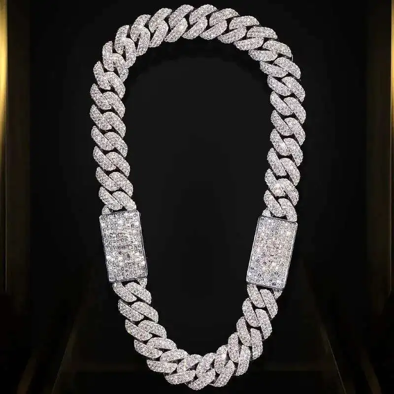 20MM Hiphop Cuban Link Chain Iced Out VVS Custom Double Clasp 925 Sterling Silver Moissanite Cuban Chain
20MM Hiphop Cuban Link Chain Iced Out VVS Custom Double Clasp 925 Sterling Silver Moissanite Cuban Chain