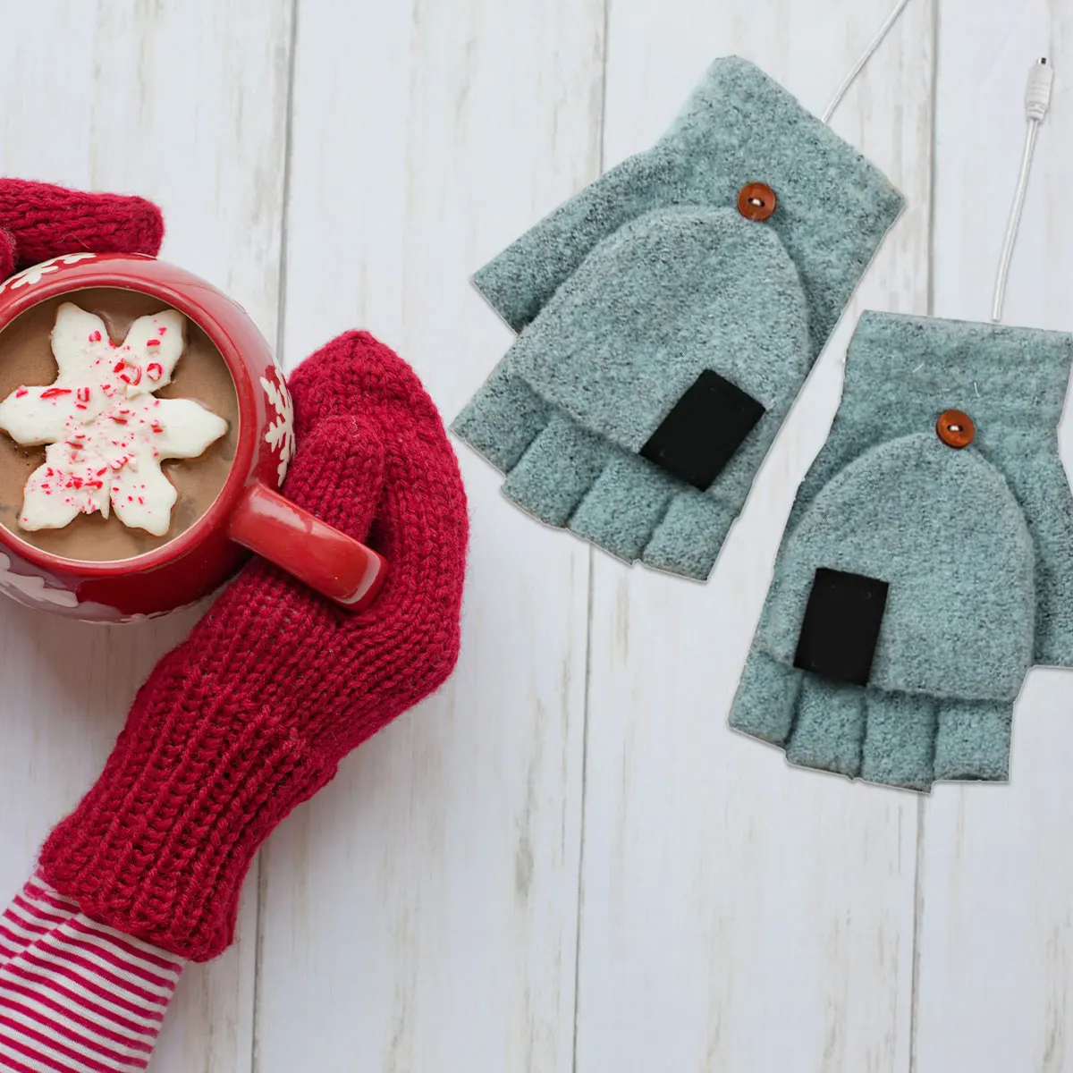 1 Pair Half Finger Flip- Typing Warm Usb Heating Heated Gloves Winter Hands Warmer Winter Flip- Gloves Hand Warmer
1 Pair Half Finger Flip- Typing Warm Usb Heating Heated Gloves Winter Hands Warmer Winter Flip- Gloves Hand Warmer