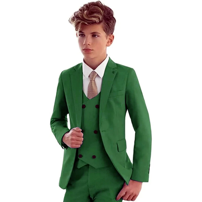 Solid 3 Pieces Boys Suits for Wedding Tuxedo Formal Kid's Blazer Vest Pants Set Notch Lapel One Button Child Prom Suits
Solid 3 Pieces Boys Suits for Wedding Tuxedo Formal Kid's Blazer Vest Pants Set Notch Lapel One Button Child Prom Suits