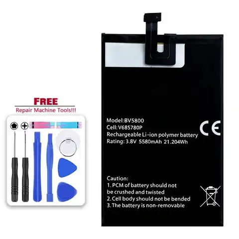 4400mAh-6580mAh Battery Li616077PHTT Li765974HT for Blackview BV5500 BV5800 BV5300 (Plus Pro) BV5000 BV5900 BV5100 BV5200