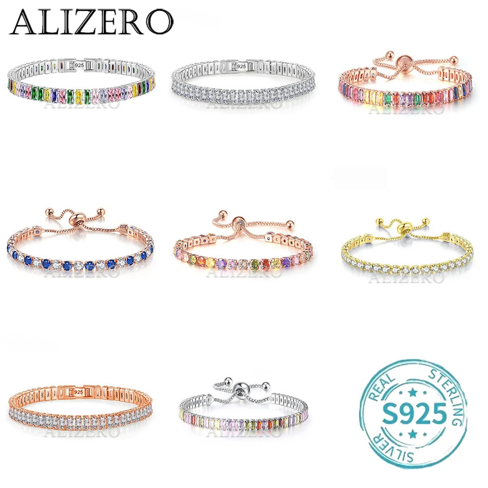 ALIZERO S925 Sterling Silver Bracelet Original Multicolor Zirconia Tennis Bracelets For Women Fashion Luxury Charm Jewelry
ALIZERO S925 Sterling Silver Bracelet Original Multicolor Zirconia Tennis Bracelets For Women Fashion Luxury Charm Jewelry
