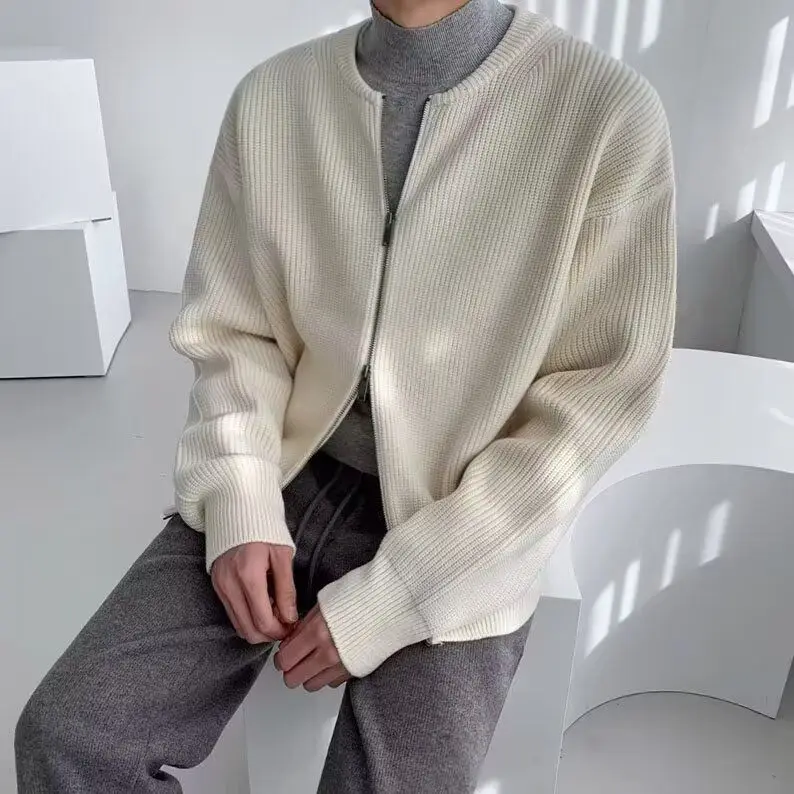 Men's Knitted Cardigan Sweater Casual Loose Fit Zipper Coat Spring Autumn Faionable Versatile Polyester Fiber Long Sve
Men's Knitted Cardigan Sweater Casual Loose Fit Zipper Coat Spring Autumn Faionable Versatile Polyester Fiber Long Sve