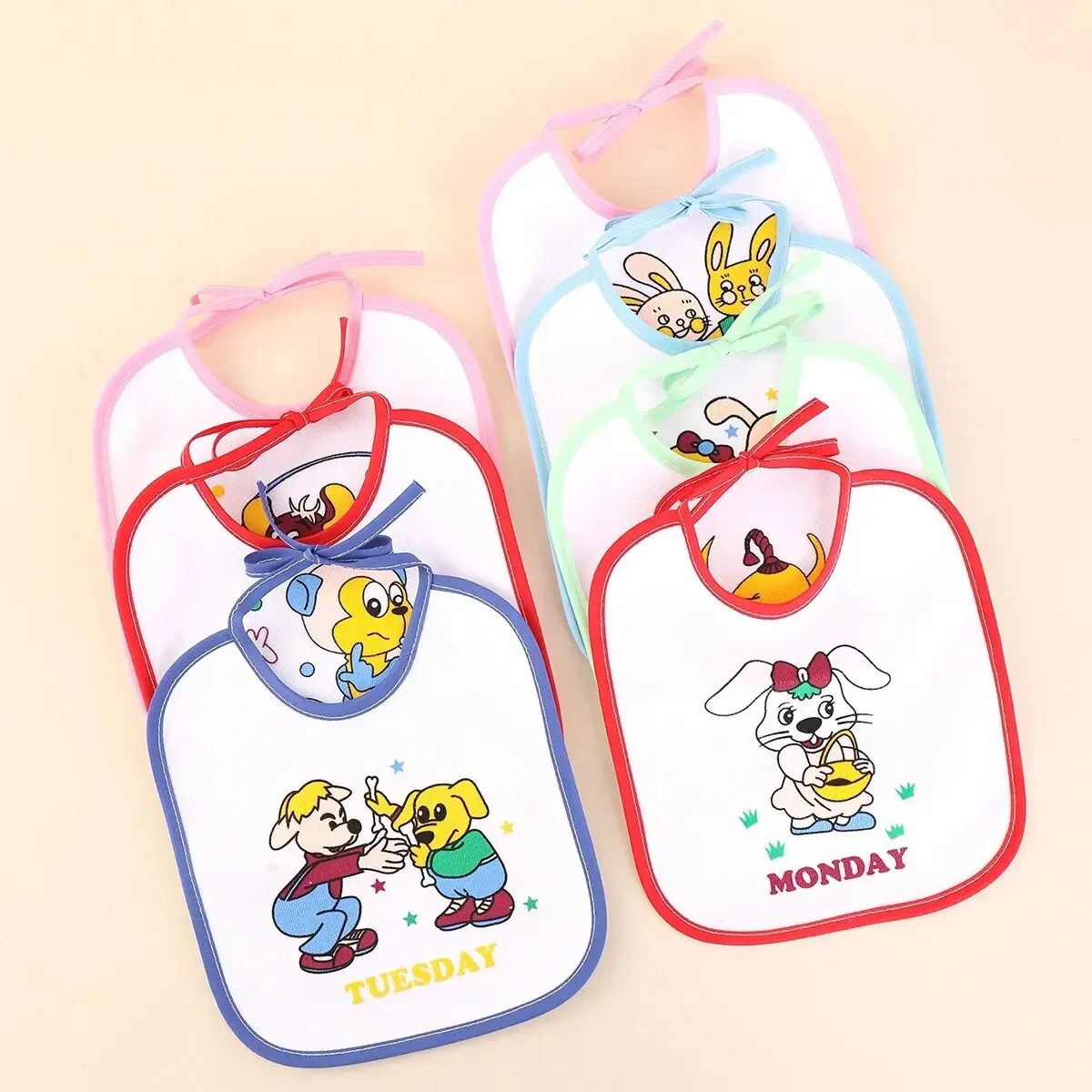 7pcs Set of Baby Girl and Boy Dinner Cloth Towel Straps Cartoon Printed Newborn Chest Cloth Saliva Towel U-shaped Saliva Towel
7pcs Set of Baby Girl and Boy Dinner Cloth Towel Straps Cartoon Printed Newborn Chest Cloth Saliva Towel U-shaped Saliva Towel