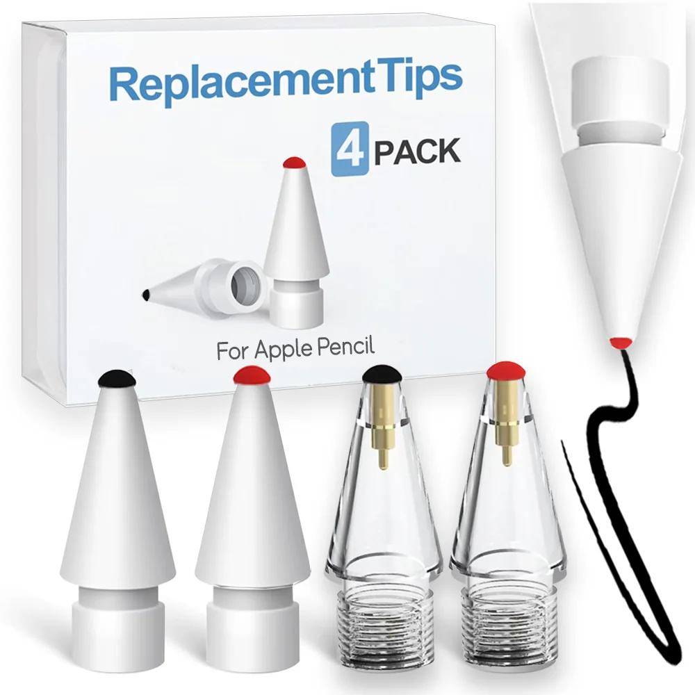 1-4pcs Replacement Flocked Pencil Tips for Apple Pencil 1 2 Pro Tablet Soft Mute Pen Nib Wear-Resistant for IPad Pencil Stylus
1-4pcs Replacement Flocked Pencil Tips for Apple Pencil 1 2 Pro Tablet Soft Mute Pen Nib Wear-Resistant for IPad Pencil Stylus