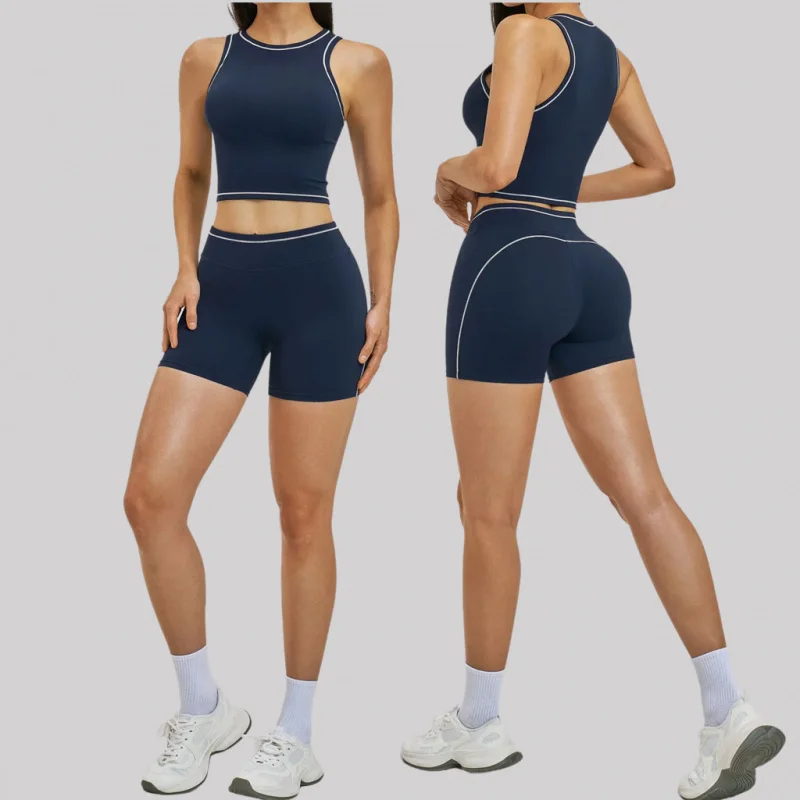 Спортивный костюм из 2 предметов, бесшовный, телесного цвета, облегающий, для йоги, фитнеса на открытом воздухе, с высокой талией, леггинсы и шорты, для женщин.
Спортивный костюм из 2 предметов, бесшовный, телесного цвета, облегающий, для йоги, фитнеса на открытом воздухе, с высокой талией, леггинсы и шорты, для женщин.