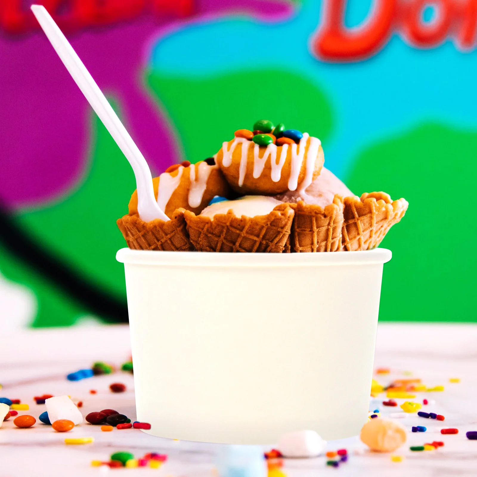 50 Sets Bowl Ice Cream Cups Paper Bowls Food Containers with Lids Sundae Clear for Dessert White Pp
50 Sets Bowl Ice Cream Cups Paper Bowls Food Containers with Lids Sundae Clear for Dessert White Pp