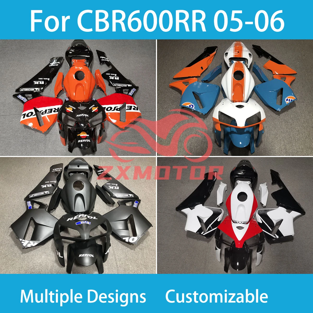 Full Fairing Kit CBR 600RR 05 06 Refitting Motorcycle Racing Customized Shell Fairings for Honda CBR 600 RR 2005 2006
Full Fairing Kit CBR 600RR 05 06 Refitting Motorcycle Racing Customized Shell Fairings for Honda CBR 600 RR 2005 2006