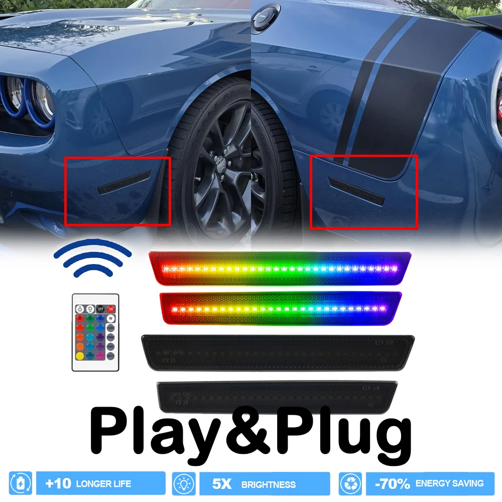 LED Side Marker RGB Light For Dodge Challenger 2015-2023 Vehicel Front Rear Fender Turn Signal Multi-color Indicator Lamp
LED Side Marker RGB Light For Dodge Challenger 2015-2023 Vehicel Front Rear Fender Turn Signal Multi-color Indicator Lamp