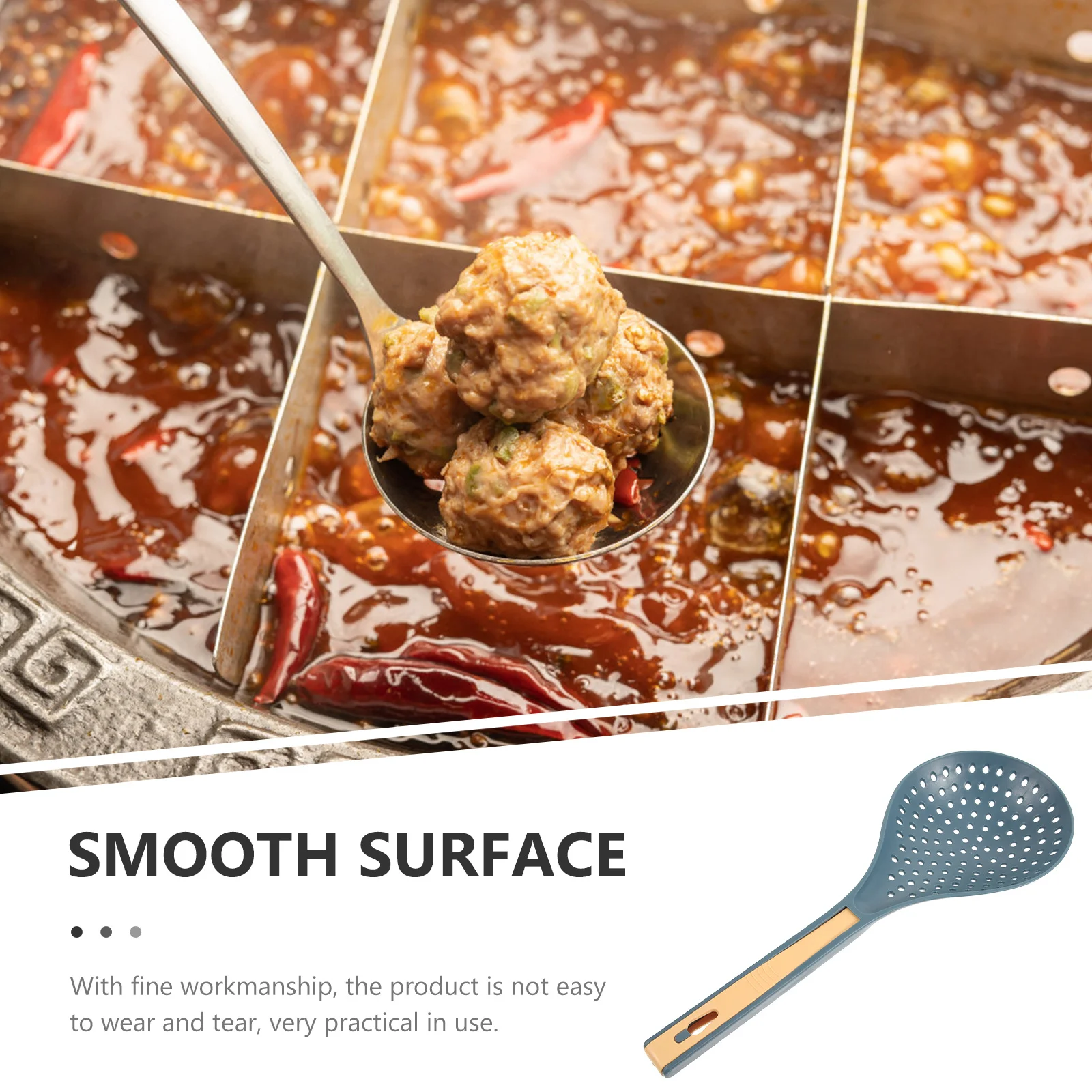 Long Handle Colander Spoon Non-Deforming ABS Kitchen Straining Scoop for Noodles Meatballs Soup Hot Pot Filter Spoon 
Long Handle Colander Spoon Non-Deforming ABS Kitchen Straining Scoop for Noodles Meatballs Soup Hot Pot Filter Spoon