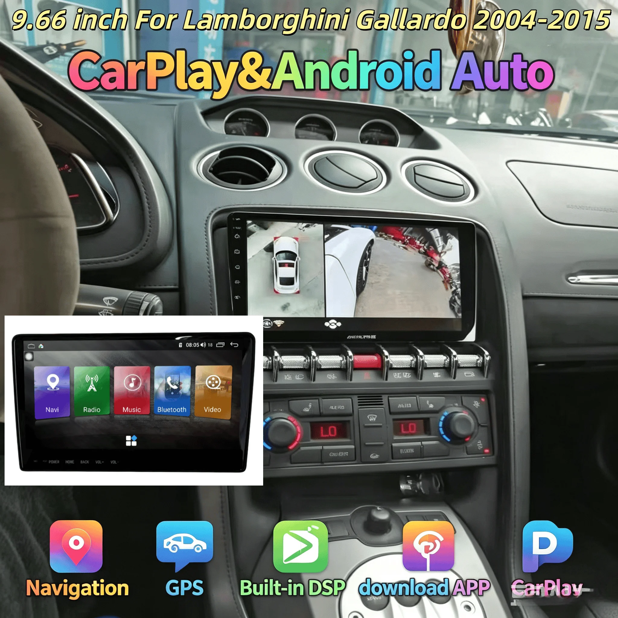 Android14 Car Multimedia Player For Lamborghini Gallardo 2004 2005 2006 2007-2015 CarPlay GPS Navigation Auto Car Radio Stereo
Android14 Car Multimedia Player For Lamborghini Gallardo 2004 2005 2006 2007-2015 CarPlay GPS Navigation Auto Car Radio Stereo