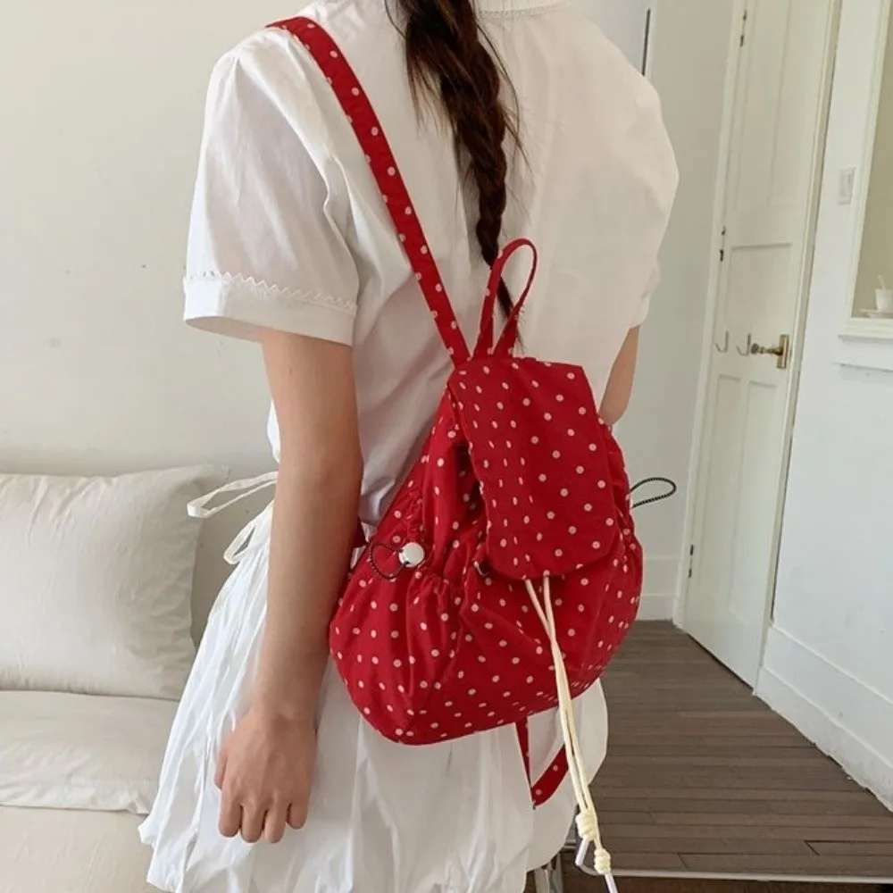 Multiple Pockets Polka Dot Backpack Drawstring Lace-up Cloth Large Capacity Backpack Preppy Korean Versatile Daypack Students
Multiple Pockets Polka Dot Backpack Drawstring Lace-up Cloth Large Capacity Backpack Preppy Korean Versatile Daypack Students