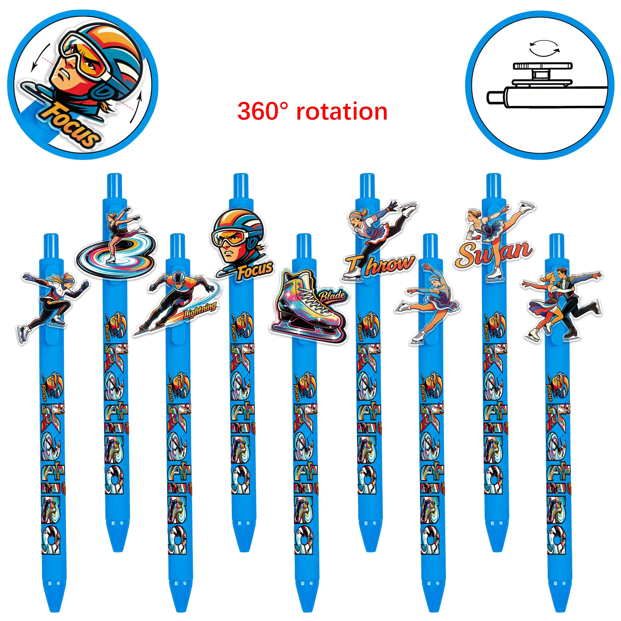 9 pieces of creative ballpoint pens - rotatable skating signature pens - patterned random gift pens
9 pieces of creative ballpoint pens - rotatable skating signature pens - patterned random gift pens