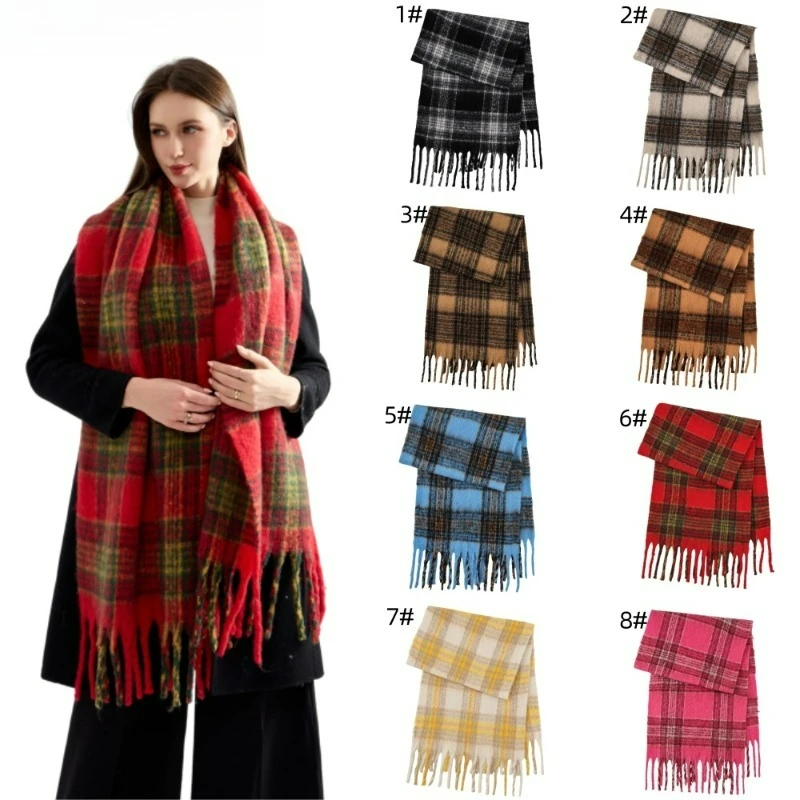 Английский рождественский красный клетчатый шарф, женский шикарный универсальный глушитель из искусственного кашемира, женский классический толстый шарф из пряжи, теплые женские шарфы 
Английский рождественский красный клетчатый шарф, женский шикарный универсальный глушитель из искусственного кашемира, женский классический толстый шарф из пряжи, теплые женские шарфы