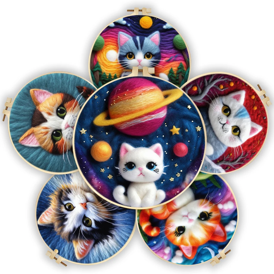 CHENISTORY Wool Felt Package Beginners Painting cute cat Needle felting Crafts supplies adults Needlework Felt Fabric Handwork
CHENISTORY Wool Felt Package Beginners Painting cute cat Needle felting Crafts supplies adults Needlework Felt Fabric Handwork