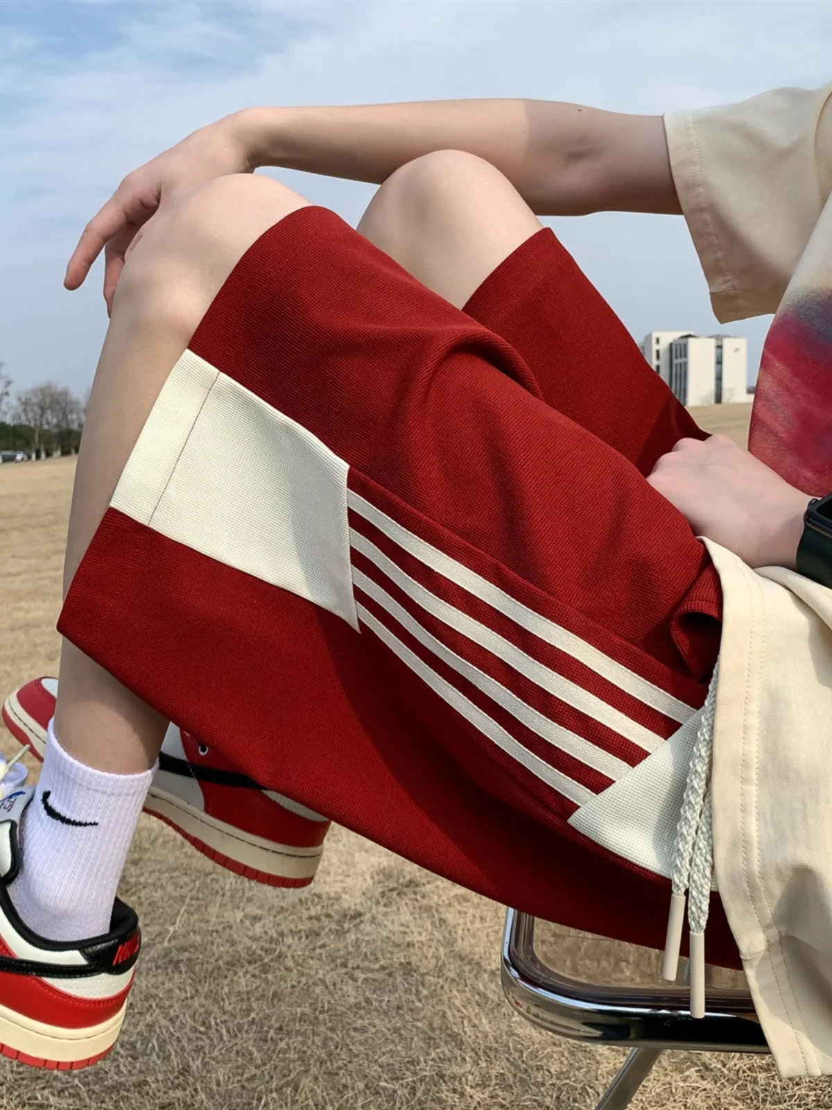 Summer Casual Loose Men's plus Size Shorts Side Weave Color Block Red Trendy plus Size Straight Leg Five-Quarter Pants
Summer Casual Loose Men's plus Size Shorts Side Weave Color Block Red Trendy plus Size Straight Leg Five-Quarter Pants