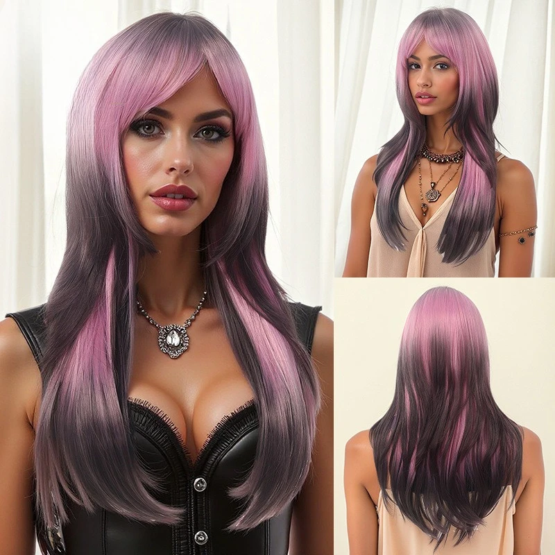 Wig cos pink gradual change high temperature silk wig cover hairwig outlet
Wig cos pink gradual change high temperature silk wig cover hairwig outlet