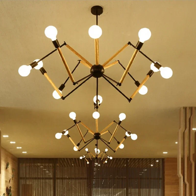 Spider Pendant Lights, Industrial Hanging Modern Lamp Light Adjustable Nordic Retro Living Room Loft Kitchen Wood Lamp
Spider Pendant Lights, Industrial Hanging Modern Lamp Light Adjustable Nordic Retro Living Room Loft Kitchen Wood Lamp