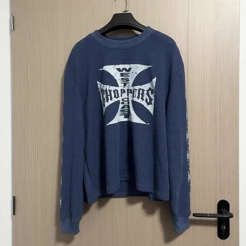 West coast choppers vintage Waffle logo loose-fitting casual vintage long-sleeved T-shirt
West coast choppers vintage Waffle logo loose-fitting casual vintage long-sleeved T-shirt
