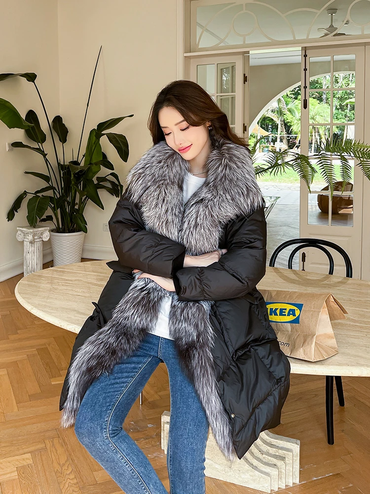New Fashion Winter Women White Goose Down Coat Jacket Long Parka with Real Natural Fox Fur Collar Thick Warm Loose Outerwear
New Fashion Winter Women White Goose Down Coat Jacket Long Parka with Real Natural Fox Fur Collar Thick Warm Loose Outerwear