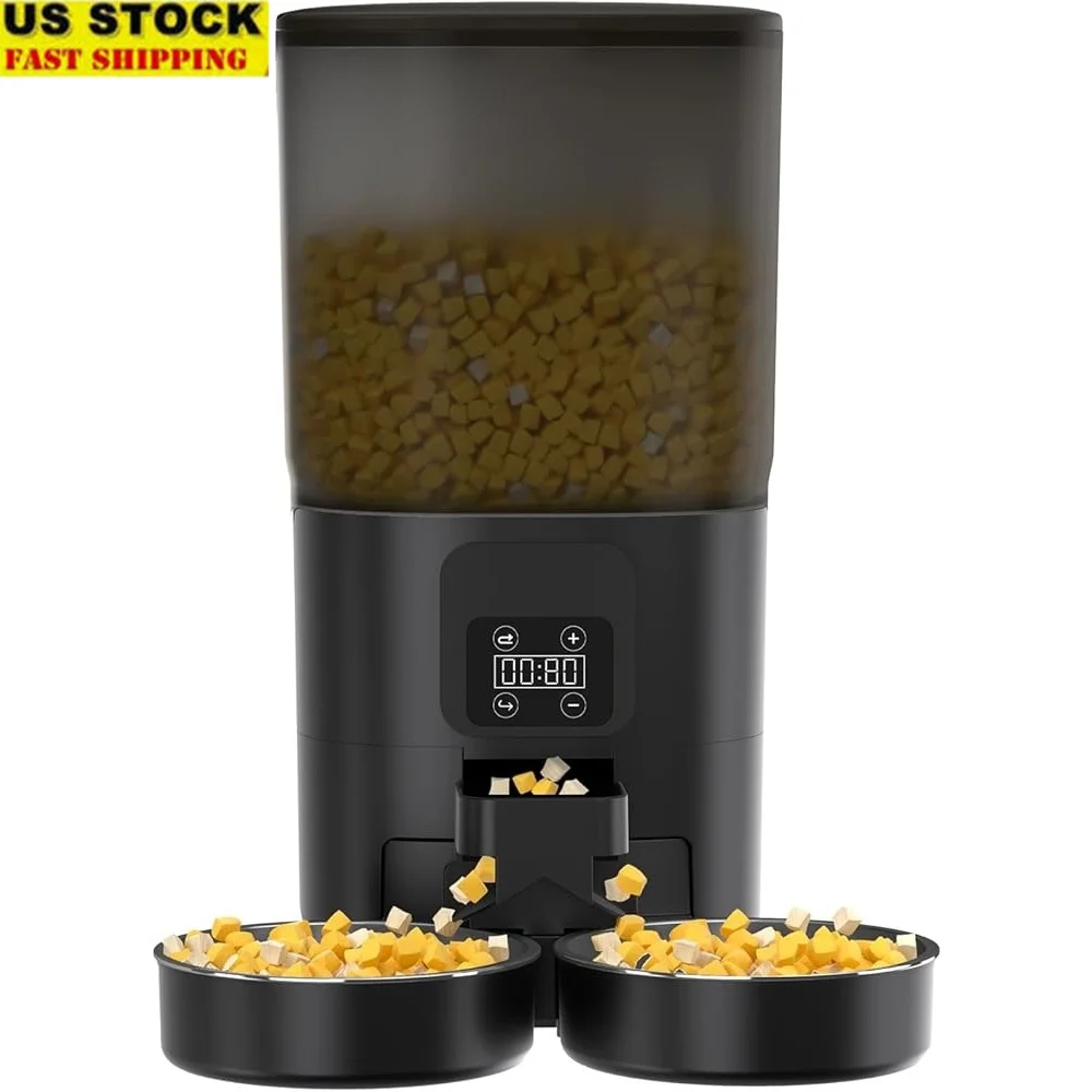 Automatic Cat Feeder 7L Timed Dry Food Dispenser with Dual Stainless Steel Bowls Programmable Multi-Pet Households
Automatic Cat Feeder 7L Timed Dry Food Dispenser with Dual Stainless Steel Bowls Programmable Multi-Pet Households