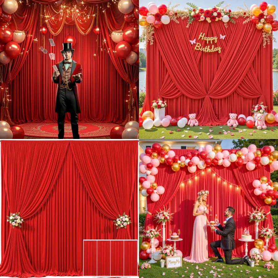 4 Panels Backdrop Curtain for Parties Wedding Wrinkle Free Photo Curtains Backdrop Drapes Fabric Decoration for Birthday Party
4 Panels Backdrop Curtain for Parties Wedding Wrinkle Free Photo Curtains Backdrop Drapes Fabric Decoration for Birthday Party