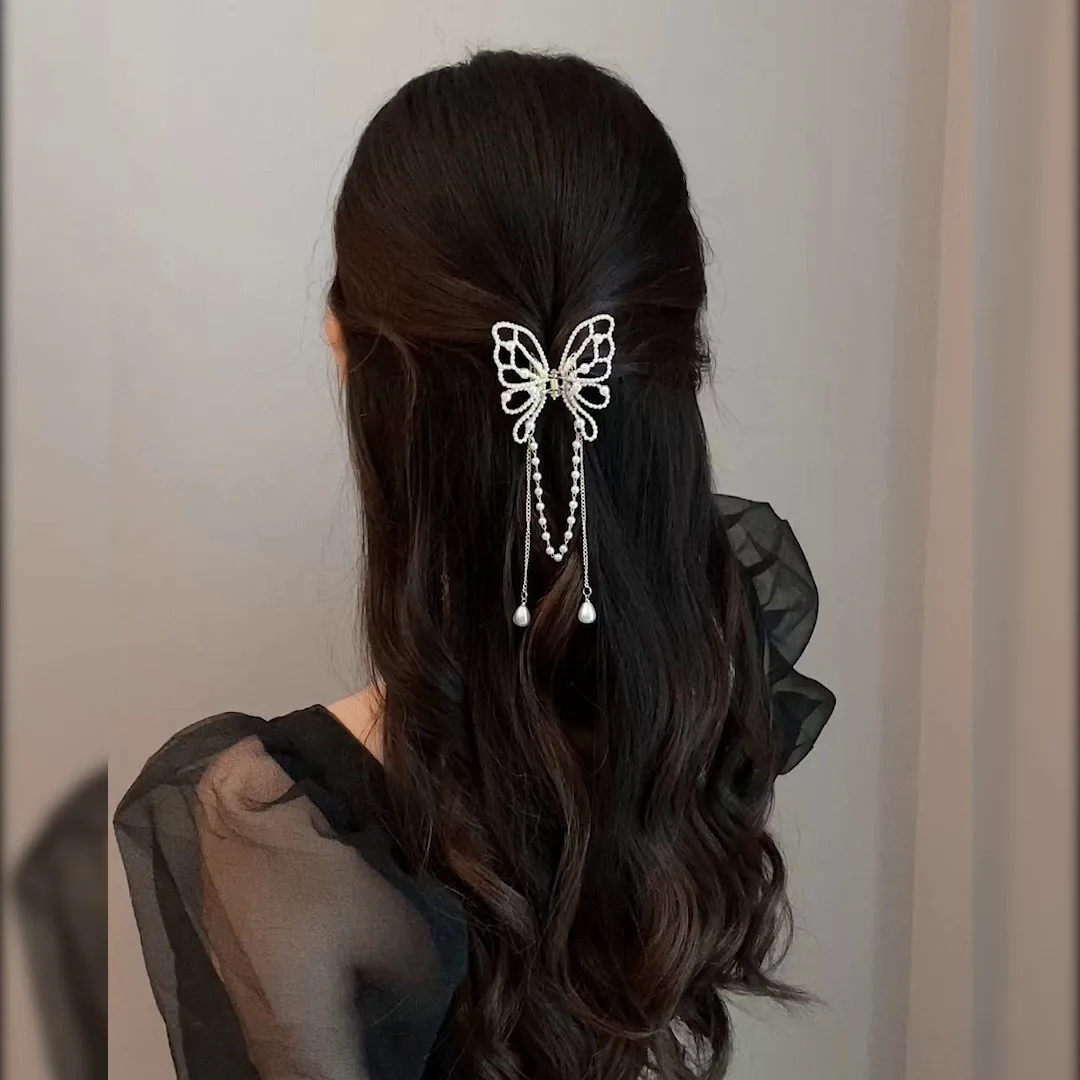 New Women Luxury Pearl Butterfly Tassel Hair Claws Fashion Hair Clips Small Hairpin Ponytail Claw Clip Hair Accessories Gifts
New Women Luxury Pearl Butterfly Tassel Hair Claws Fashion Hair Clips Small Hairpin Ponytail Claw Clip Hair Accessories Gifts