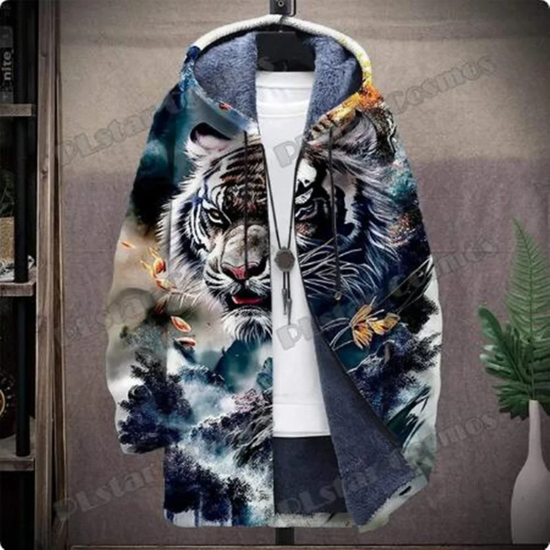 Fashion winter men's jacket Animal Lion And Tiger graffiti pattern 3D printed hooded jacket Casual thick insulated hooded jacket
Fashion winter men's jacket Animal Lion And Tiger graffiti pattern 3D printed hooded jacket Casual thick insulated hooded jacket