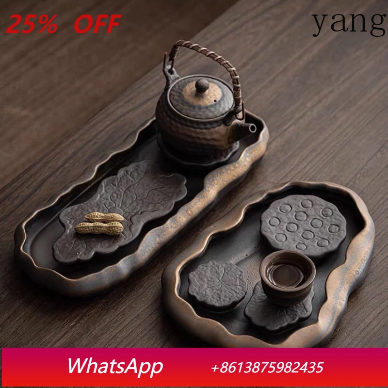 Japanese Gilded Coarse Pottery Tea Tray Zen Tea Making Platform Household Retro Style Tea Set Tray Teaware Kitchen Dining Bar
Japanese Gilded Coarse Pottery Tea Tray Zen Tea Making Platform Household Retro Style Tea Set Tray Teaware Kitchen Dining Bar