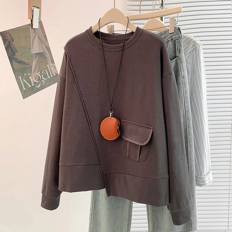 Spring Autumn Loose Casual Versatile plus Size Long Sve Hoodie T-irt Women's Cotton Ci Commute round Ne Dr
Spring Autumn Loose Casual Versatile plus Size Long Sve Hoodie T-irt Women's Cotton Ci Commute round Ne Dr