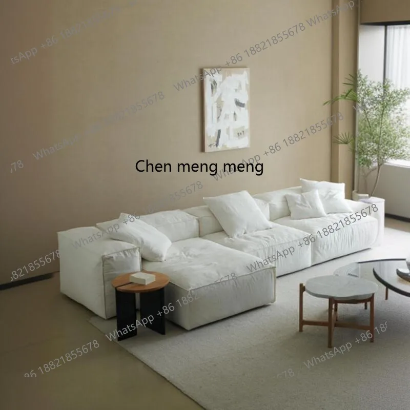Minimalist cotton and linen tofu block sofa straight row living room new cream wind combination double-sided module
Minimalist cotton and linen tofu block sofa straight row living room new cream wind combination double-sided module