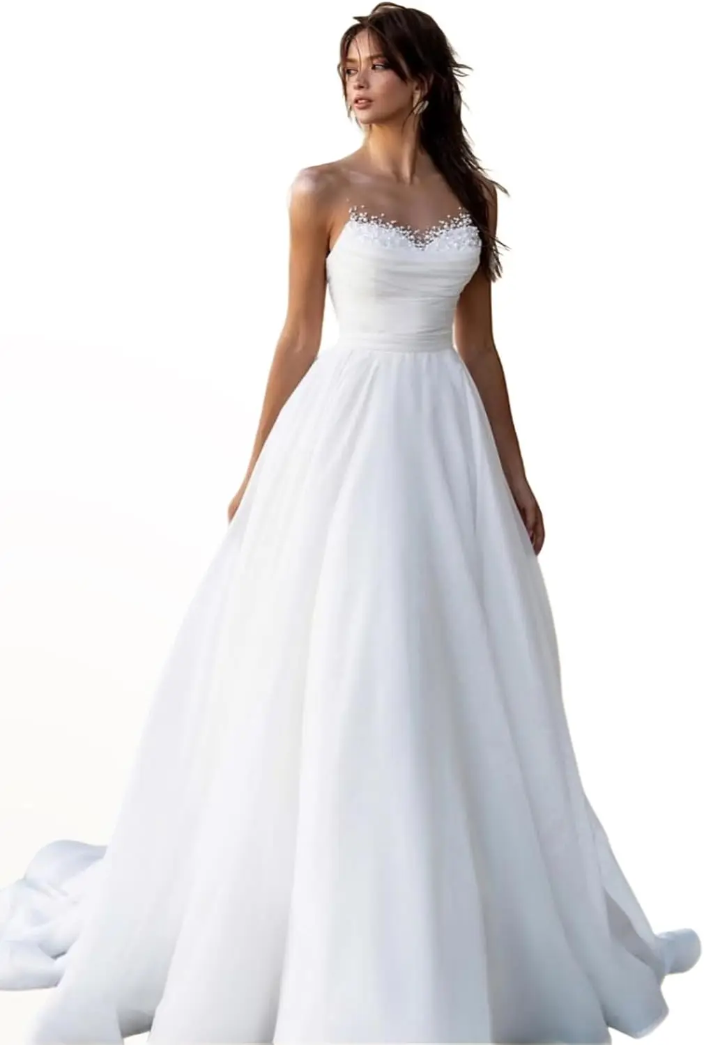 Bridal Long Bridal Dress, Shoulderless Draping Bridal Dress, Strapless A-line Elegant Wedding Dress, Women's Formal Evening Gown
Bridal Long Bridal Dress, Shoulderless Draping Bridal Dress, Strapless A-line Elegant Wedding Dress, Women's Formal Evening Gown