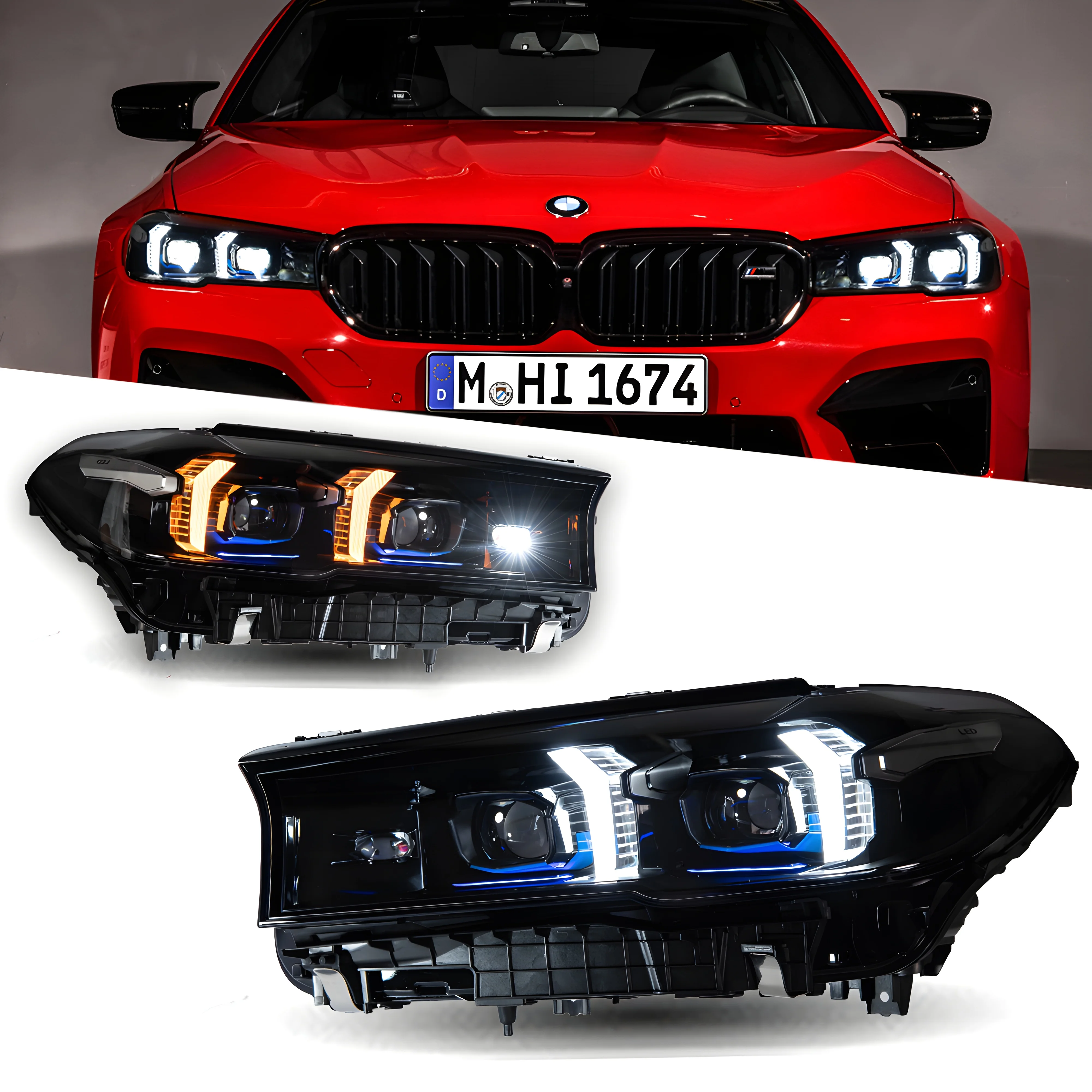 Car Styling Head Lamp for 5 Series G30 G38 Headlights 2017-2023 Headlights Laser Daytime Running LED Light Signal Projector Lens
Car Styling Head Lamp for 5 Series G30 G38 Headlights 2017-2023 Headlights Laser Daytime Running LED Light Signal Projector Lens