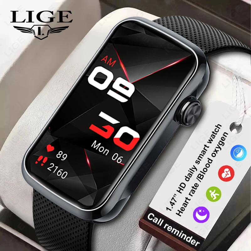 LIGE Smart Watch 1.47 Inch 172*320 Resolution Display Screen Smartwatch Heart Rate Blood Oxygen Monitoring Waterproof Smartwatch
LIGE Smart Watch 1.47 Inch 172*320 Resolution Display Screen Smartwatch Heart Rate Blood Oxygen Monitoring Waterproof Smartwatch