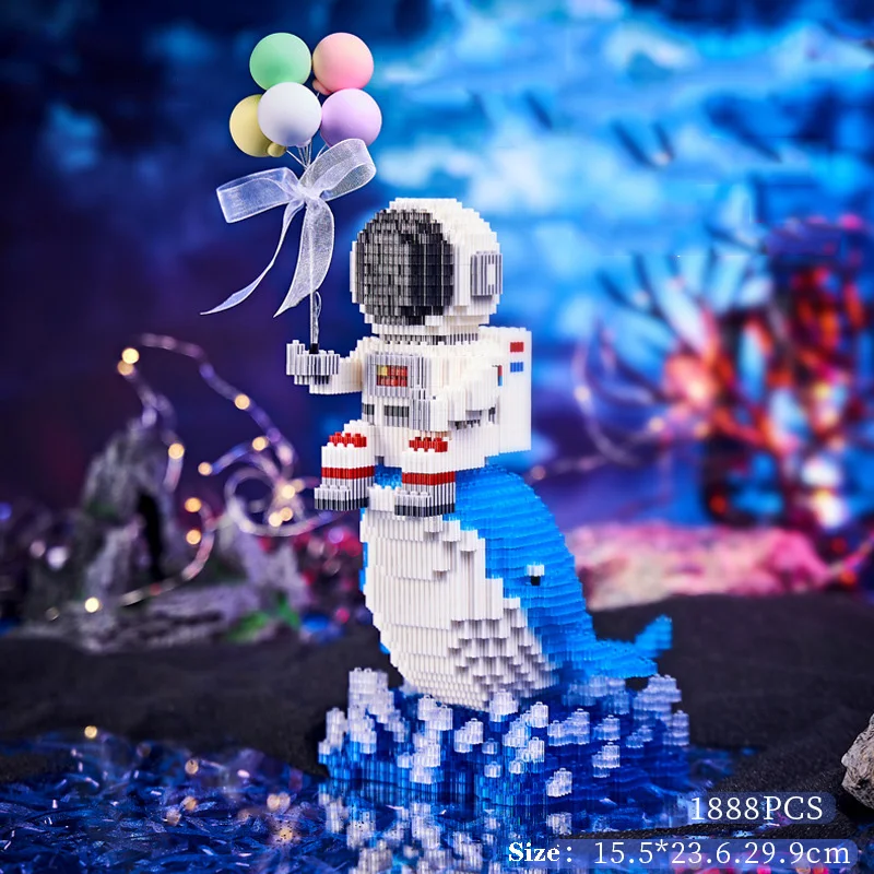 Balloon Astronaut Magic Building Block 1888pcs+ Blue Whale Spaceman Diamond Brick Cartoon Model Toys Kids Gift With Light
Balloon Astronaut Magic Building Block 1888pcs+ Blue Whale Spaceman Diamond Brick Cartoon Model Toys Kids Gift With Light